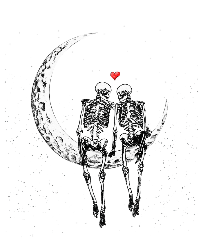 Skeleton Couple On Moon Funny Halloween Costume Mousepad