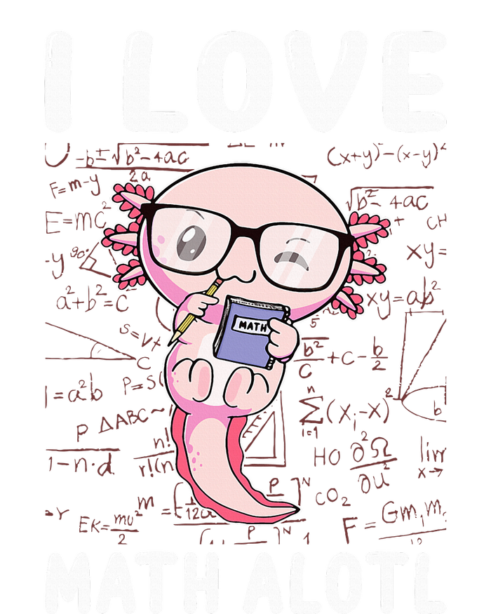 Kawaii Axolotl Pun Funny I Love Math Alotl Mathematics T-Shirt