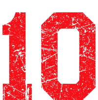 Number 10 Sports Jersey Red Distressed Vintage Lucky Number Tank Top