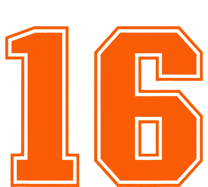 Number 16 Orange Sports Jersey Lucky Number Zip Tote Bag