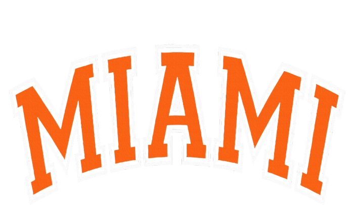 Miami Varsity Style Orange Text With White Outline Cooling Performance Crew T-Shirt