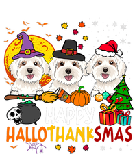 Happy Hallothanksmas Maltese Dog Halloween Thanksgiving Xmas Softstyle Adult Sport Polo