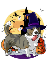 Cardigan Welsh Corgi Cute Dog Halloween Witch Pumpkin Cute Gift Full-Length Apron With Pockets