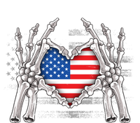 Funny Skeleton Hands With American Flag Heart 4Th Of July Cool Gift T-Shirt