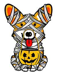 Cute Welsh Corgi Dog Mummy Pumpkin Halloween Spooky Season Gift T-Shirt