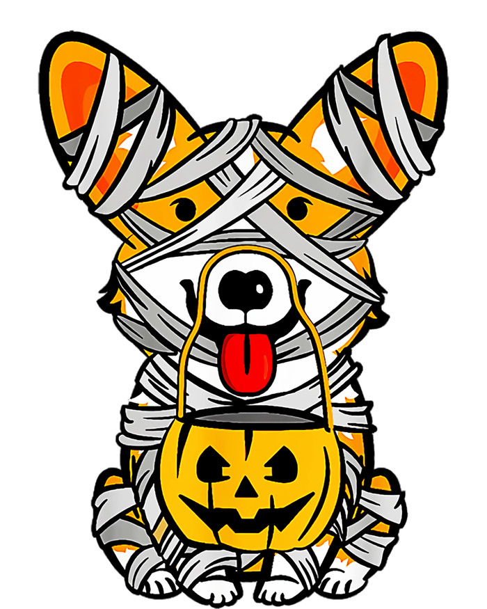 Cute Welsh Corgi Dog Mummy Pumpkin Halloween Spooky Season Gift T-Shirt