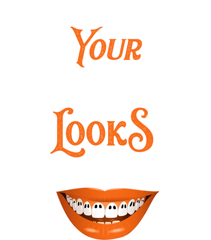 Funny Your Smile Looks BooTiFul Dental Hygienist Halloween Gift Women's V-Neck T-Shirt