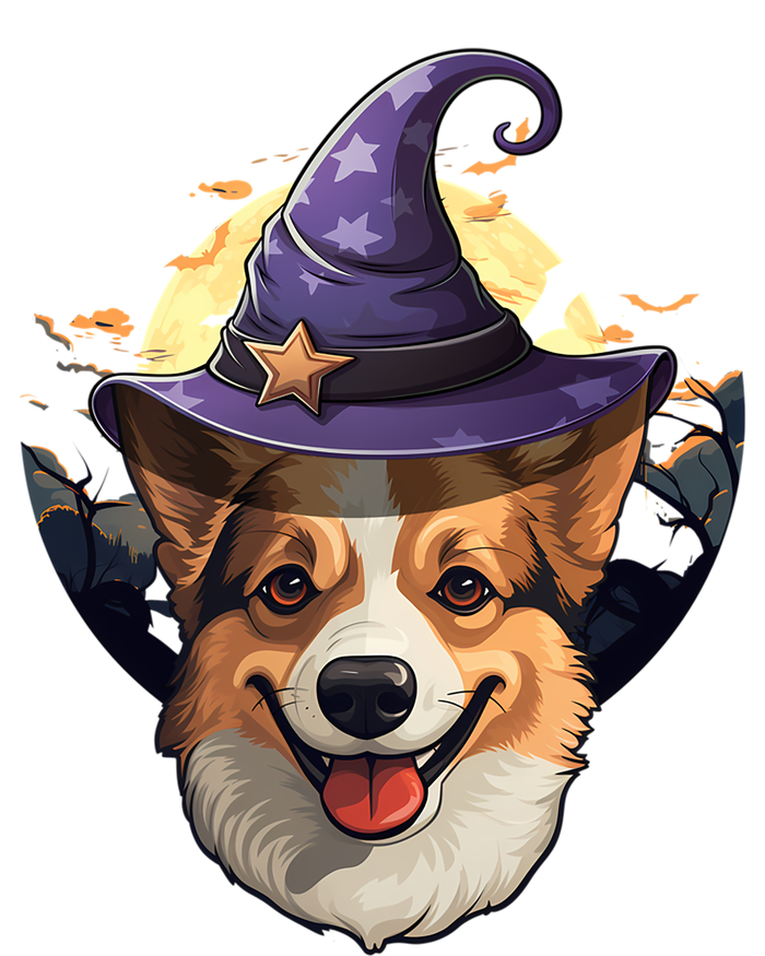 Halloween Witch Corgi Gift Bumper Sticker