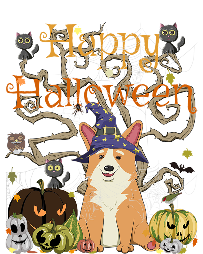 Happy Halloween Witch Corgi Cats Pumpkin Cute JackOLantern Gift T-Shirt