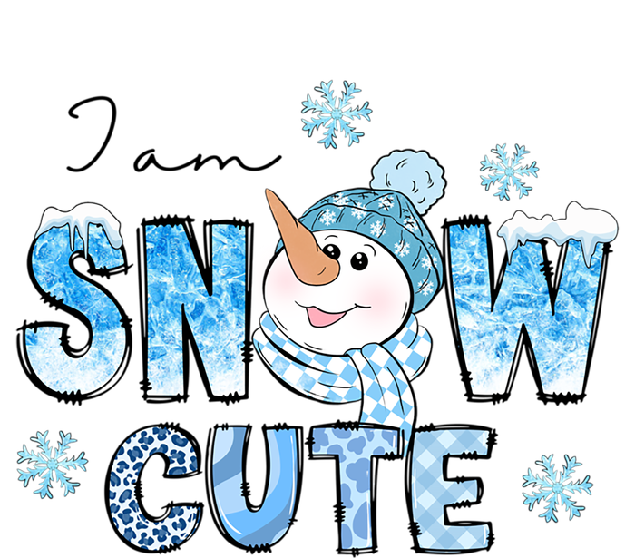 I Am Snow Cute Christmas Winter Snow In Knit Cap And Scarf Cool Gift Striped Beanie with Solid Band