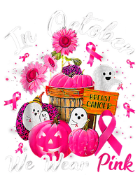 October We Wear Pink Pumpkin Ghost Halloween Breast Cancer T-Shirt