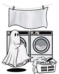 Ghost Wash Clothes Spooky Season Retro Halloween Striped Beanie with Solid Band