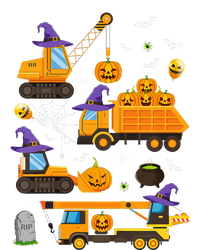 Construction Vehicle Halloween Crane Truck Pumpkin Witch T-Shirt