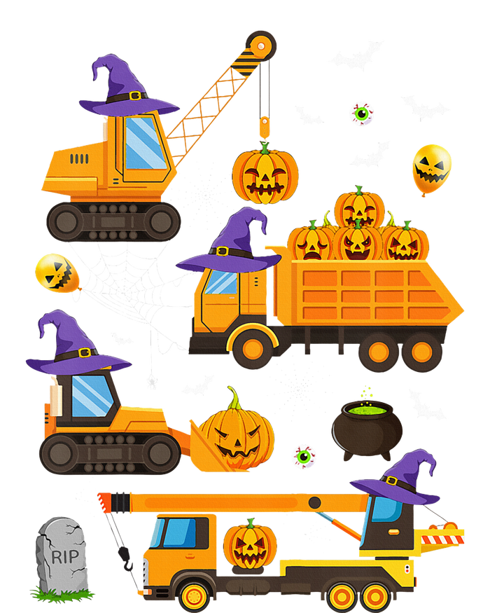 Construction Vehicle Halloween Crane Truck Pumpkin Witch T-Shirt