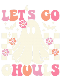 Lets Go Ghouls Halloween Ghost Costume Retro Groovy Womens Cotton Relaxed Long Sleeve T-Shirt