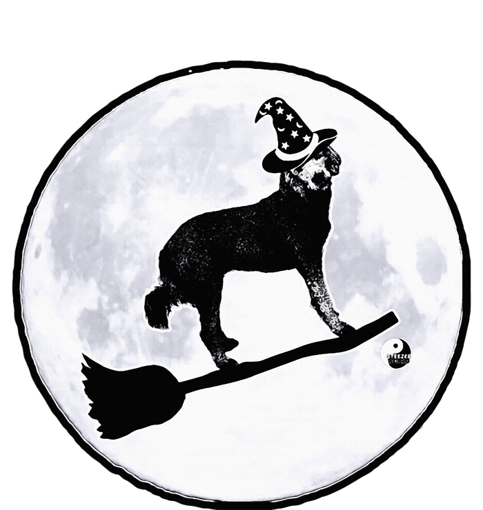 Dog Witch Broom Full Moon Doodle Dood Halloween Hat Full Zip Hoodie