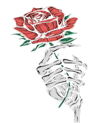 Vintage Halloween Skeleton Hand With A Rose Flower T-Shirt