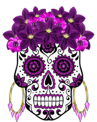 Dia De Los Muertos Purple Floral Sugar Skull Coaster