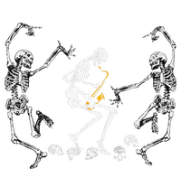 Funny Dancing Skeleton Playing Saxophone Halloween Full-Length Apron With Pockets