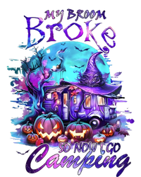 My Broom Broke So Now I Go Camping Halloween Family Lover Pumpkin T-Shirt