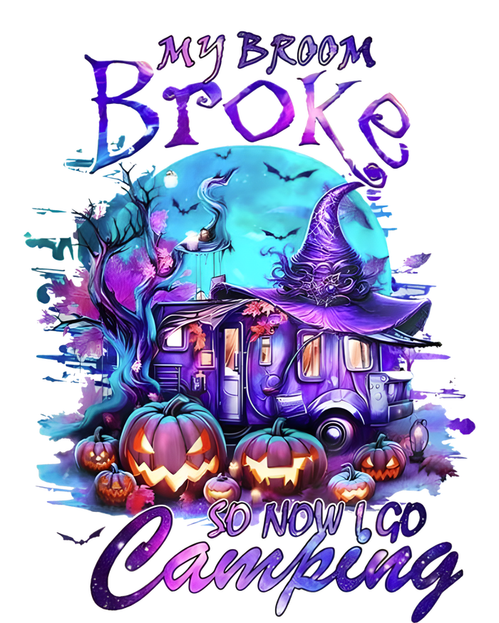 My Broom Broke So Now I Go Camping Halloween Family Lover Pumpkin T-Shirt