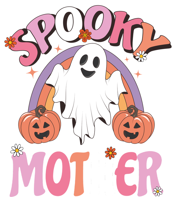 Family Retro Spook Mother Groovy Retro Halloween Ghost Costume Gift Pom Pom 12in Knit Beanie