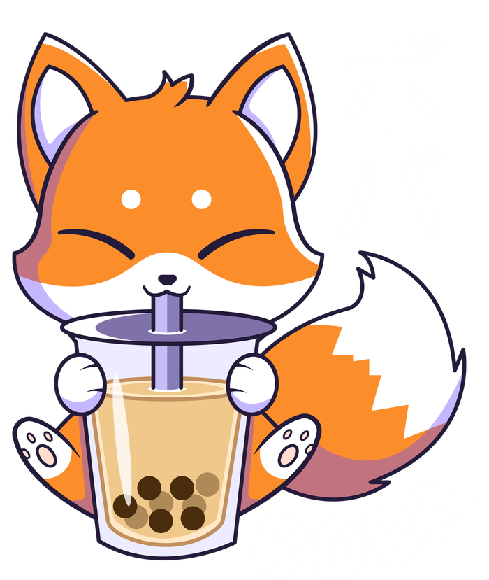 Boba Fox Bubble Tea Chibi Foxes Tank Top