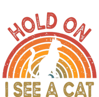 Vintage Hold On I See Cat Design Funny Saying Snapback Five-Panel Rope Hat