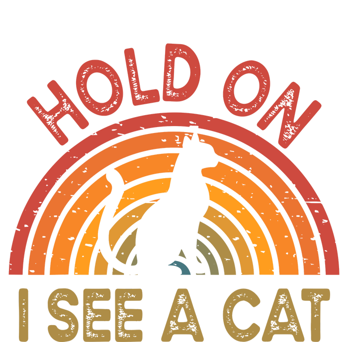 Vintage Hold On I See Cat Design Funny Saying Snapback Five-Panel Rope Hat