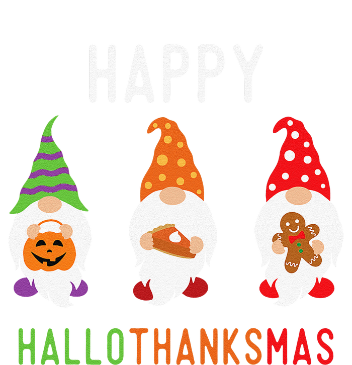 Gnomes Happy Hallothanksmas Halloween Thanksgiving Christmas Women's Racerback Tank