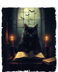 Retro Black Cat Reading Book Vintage Halloween Book Lover Toddler T-Shirt