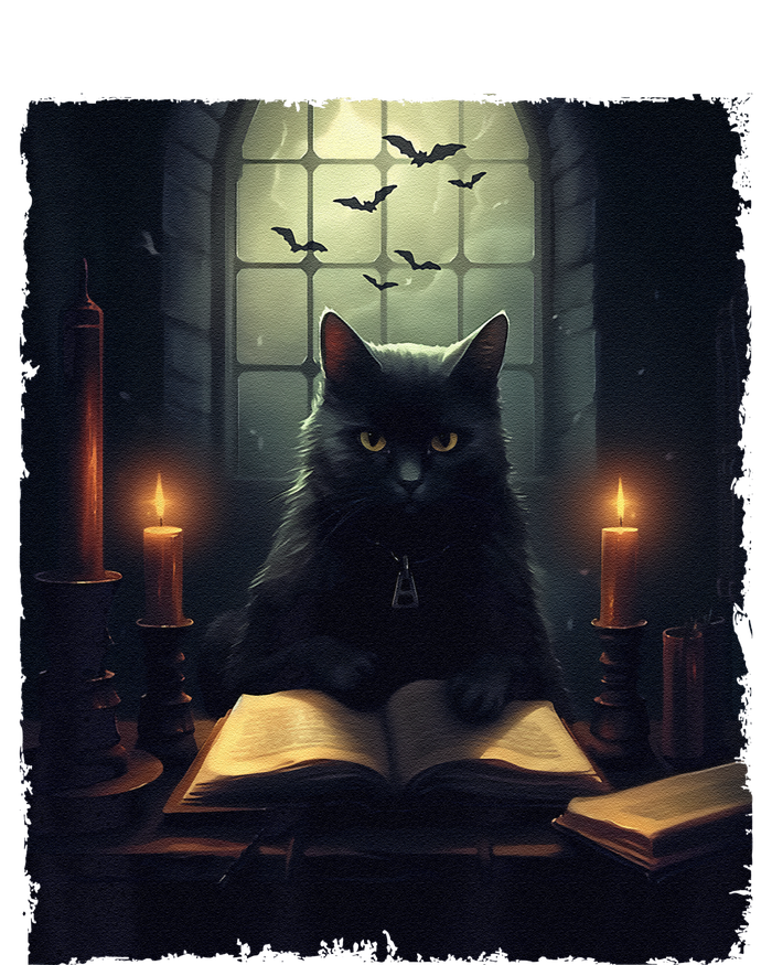 Retro Black Cat Reading Book Vintage Halloween Book Lover Toddler T-Shirt