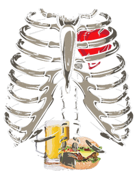 Skeleton Rib Cage Beer Burger Xray Funny Halloween Gift T-Shirt