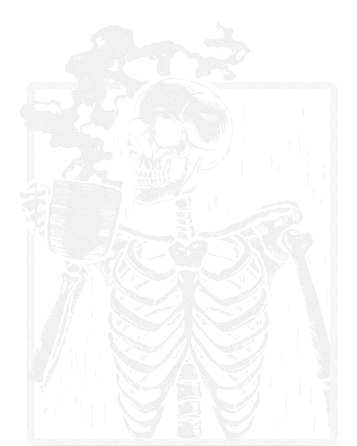 Skeleton Drinking Coffee Back Design White Magnet