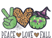 Halloween Peace Love Fall Pumpkin Hearts Green Gift Women's V-Neck T-Shirt