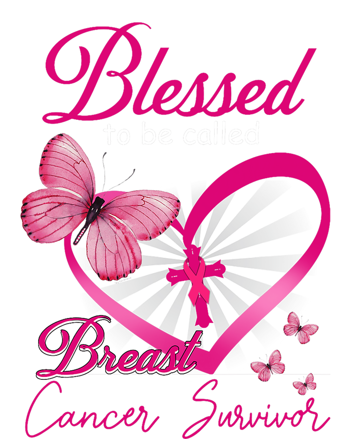 Blessed To Be Called Breast Cancer Survivor Pink Butterfly T-Shirt