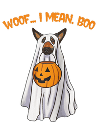 Woof I Mean Boo German Shepherd Dog Ghost Funny Halloween Raglan Baseball T-Shirt