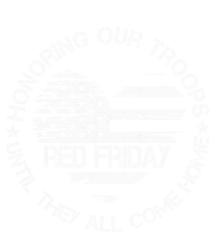 Retro Red On Friday US Military Pride Support Our Troops Womens Cotton Relaxed Long Sleeve T-Shirt