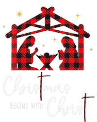 Christmas Begins With Christ Jesus Cross Christian Pajama T-Shirt