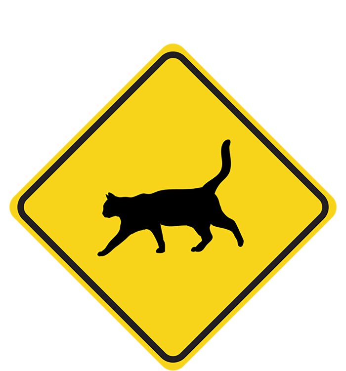 Cat Xing Sign Graphic Crossing Symbol Great Gift V-Neck T-Shirt