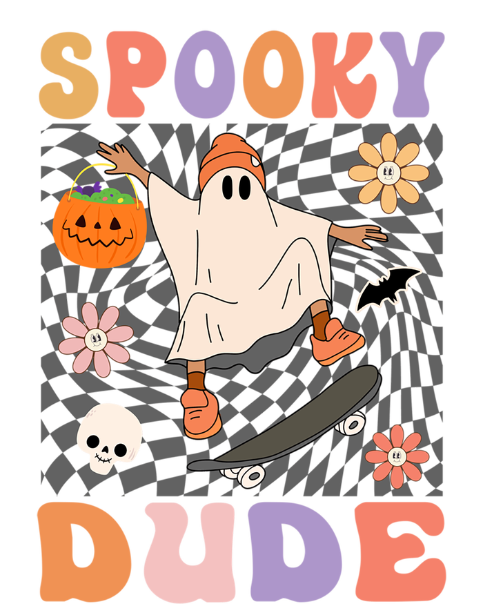 Retro Spooky Dude Ghost Skateboard JackOLantern Halloween Funny Gift T-Shirt