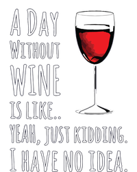 Funny Wines A Day Without Wine Is Like Just Kidding Women's Tri-Blend 3/4-Sleeve Raglan Shirt