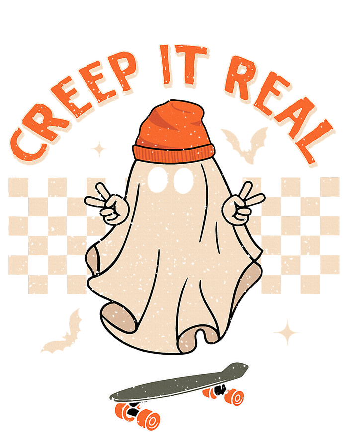 Creep It Real Skateboarding Ghost Retro Halloween Costume Ladies Essential Flowy Tank