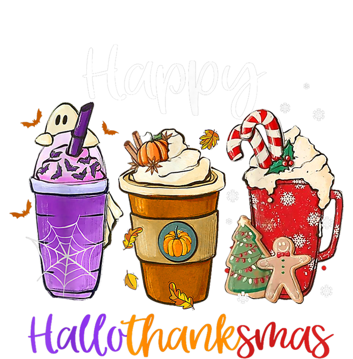 Happy Hallothanksmas Coffee Latte Halloween Thanksgiving Performance Fleece Hoodie