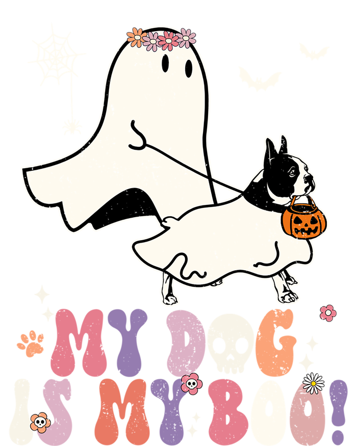 My Dog Is My Boo Boston Terrier Pumpkin Ghost Halloween Meaningful Gift T-Shirt