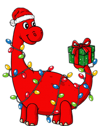 Christmas Dinosaur With Lights Funny Xmas T-Shirt