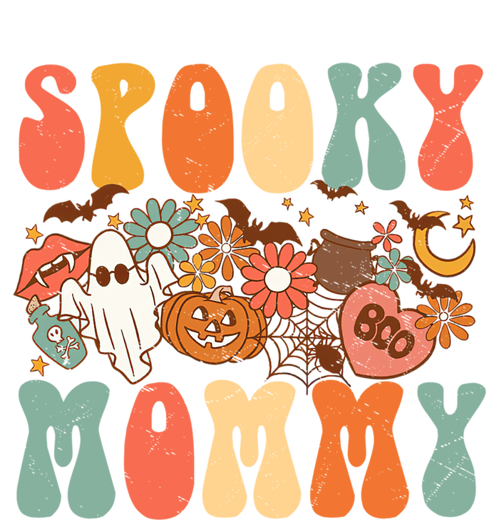 Spooky Mommy Matching Funny Gift Retro Halloween Ghost Witchy Gift Women's V-Neck T-Shirt