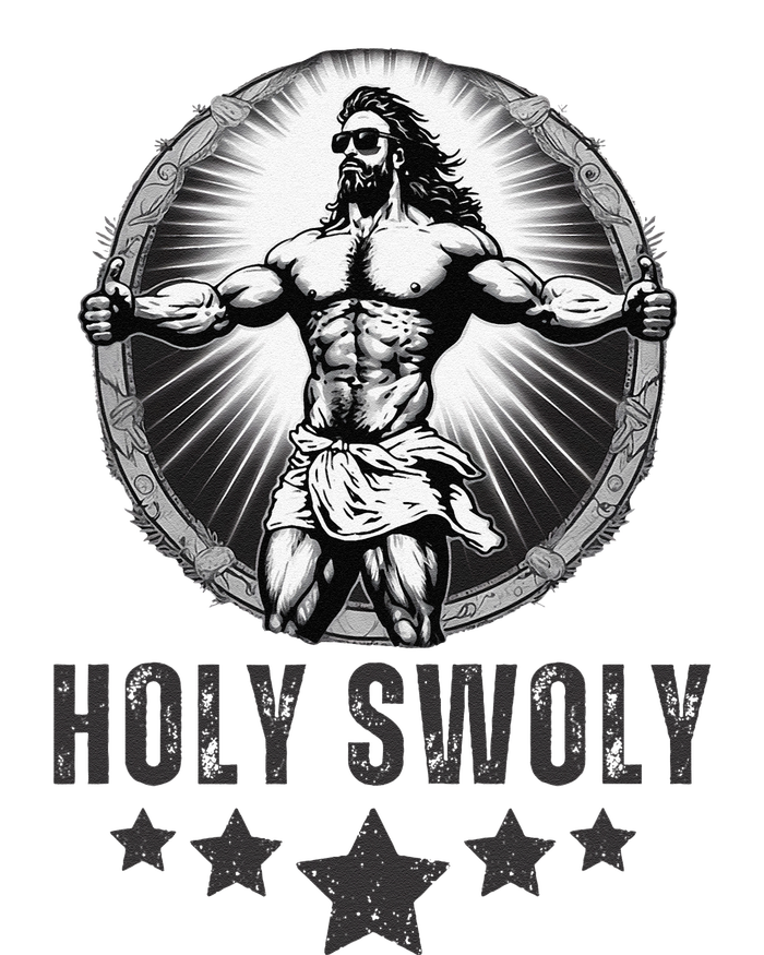 Holy Swoly Bodybuilding Jesus Fitness Funny Gym T-Shirt