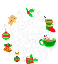 Eat Drink and Be Merry Cute Christmas Lights Xmas Performance Long Sleeve Polo