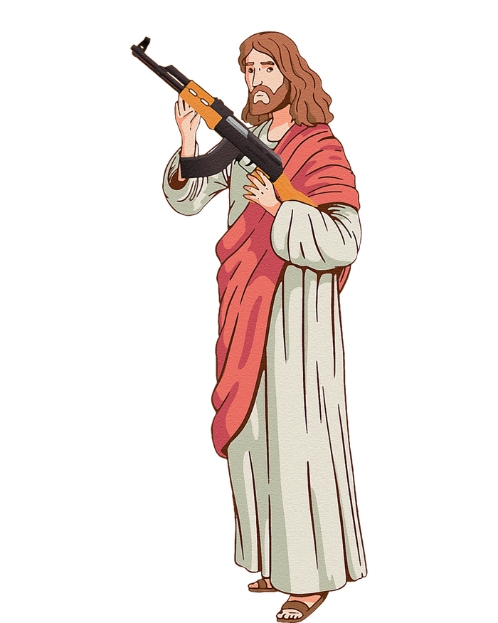 Jesus With Ak47 Assault Rifle. Hoodie